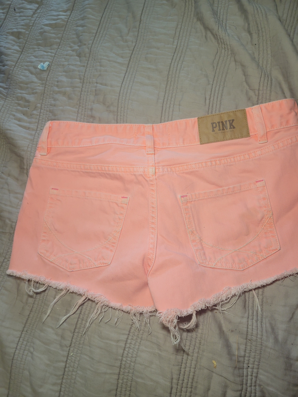 PINK Victoria's Secret Women's Coral Pink Denim Cutoff Shorts